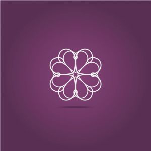 Heart logo design icon, luxury jewelry vector illustration. Expensive floral diamond icon.	