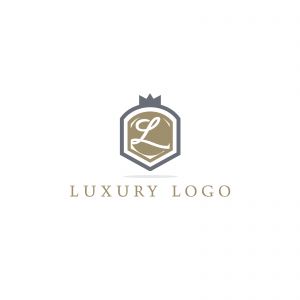 Letter in shield logo design. luxury letter L vector icon. Hotel and boutique logo illustration.	