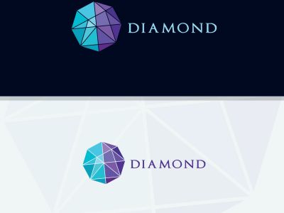 Diamond logo design, Crushing abstract pattern. Colorful precious stone logotype. Jewelry shop logo.	