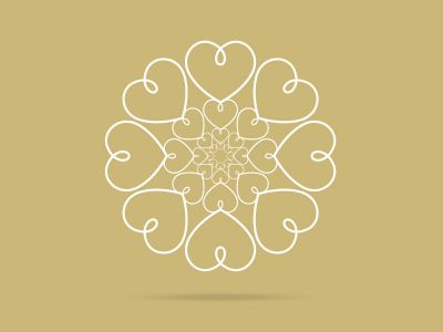 Heart logo design icon, luxury jewelry vector illustration. Expensive floral diamond icon.