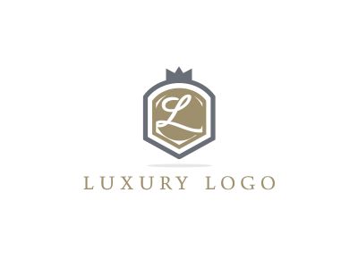 Letter in shield logo design. luxury letter L vector icon. Hotel and boutique logo illustration.	