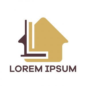 L letter logo design, Letter L in house shape vector illustration	