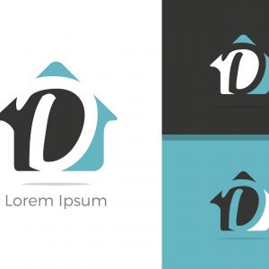 D dots logo design template. Hexagon D icon. D Letter Logo Vector.