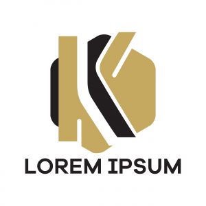 K letter logo design. Letter k in hexagonal shape vector illustration.	