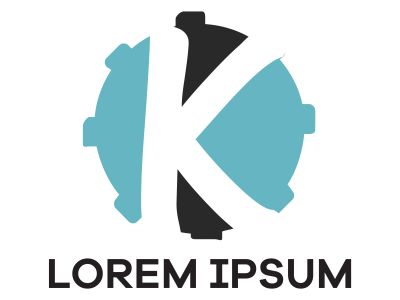 K letter logo design. Letter k in circle shape vector illustration.	