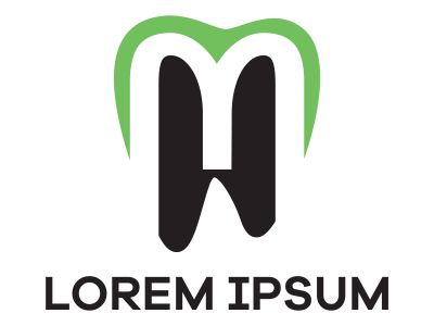 M letter logo design, Letter M in Tooth shape vector illustration, dental logo icon.	