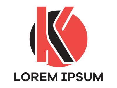 K letter logo design. Letter k in circle shape vector illustration.	