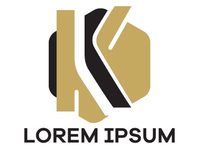 K letter logo design. Letter k in hexagonal shape vector illustration.	