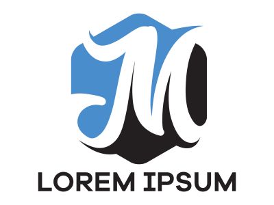 M letter logo design. Letter m in hexagonal shape vector illustration.	