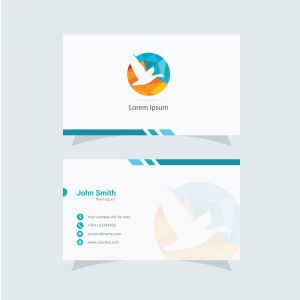 Polygonal Duck logo, abstract low poly bird flying vector design, bird business card	