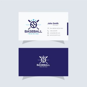 Baseball logo, sports logo and business card vector illustration.	