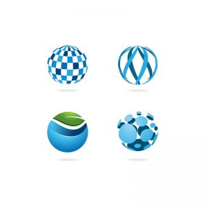Globe vector logo design, 3d world abstract icon design, digital globe set illustration