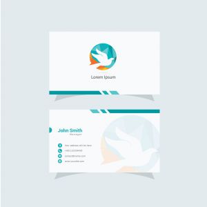 Polygonal Duck logo, abstract low poly bird flying vector design, bird business card	
