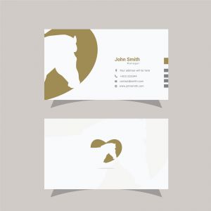 Business Card Design with Clean and Elegant Horse Logo.