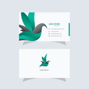 beautiful bird logo and business card, colorful bird, abstract dove vector	