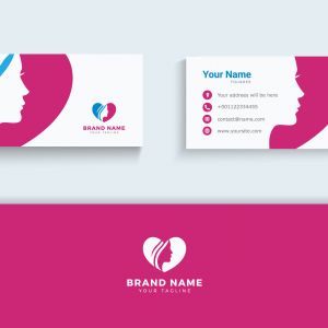 Beauty and fashion vector logo and spa salon lady in heart vector illustration.	