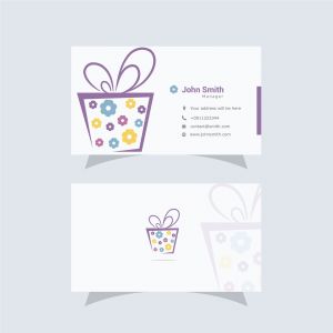 Business Card Design with Clean and Elegant Gift shop Logo.	