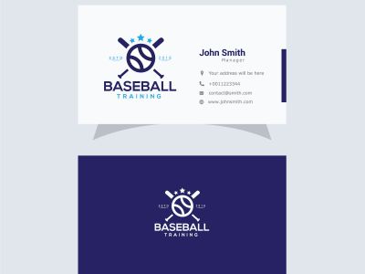 Baseball logo, sports logo and business card vector illustration.	