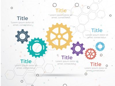 vector template Infographic with gear chain. Gears vector design, Gear Infography	