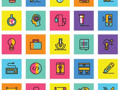 Web vector icons, Colorful icon designs, flat icons set, beautiful icons, business and technology icons, outline icons.