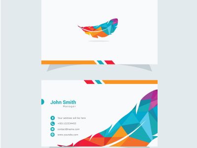 Clean and Elegant Feather Logo and Business Card Design	