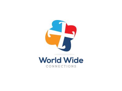 Global connection logo design, links network communication icon, globe arrows logo.	