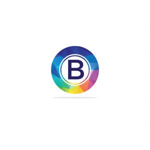 B Letter colorful logo in the hexagonal. Polygonal letter B	