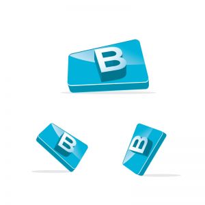  3d letter B logo design. B letter in box illustration.