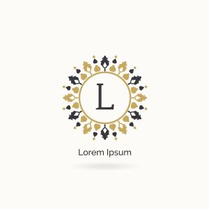 Golden letter L vector logo design. L letter mandala and ornamental logo. Cosmetic and beauty products icon.