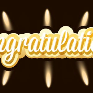 Congratulations banner with gold glitter. Vector illustration. Elements are layered separately in vector file.