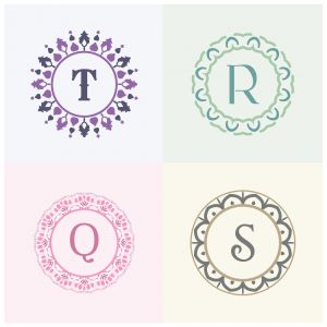 Cosmetics and beauty product brand letters S and T logo design. Q and R vector letter mandala monogram.