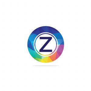 Z letter colorful vector in the hexagonal. Polygonal Letter Z
