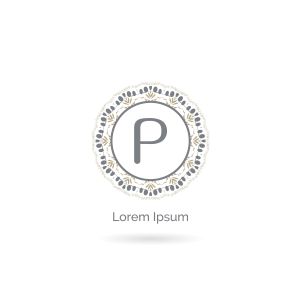	 P letter logo design, luxury letter p vector monogram. Cosmetics and beauty brand illustration. decorative lace style circle icon.	