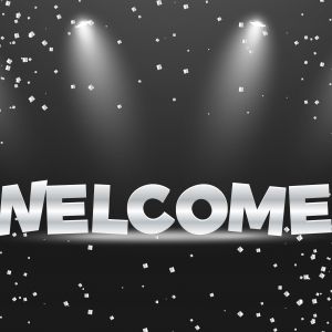 Welcome vector banner design. Silver metallic welcome vector.	