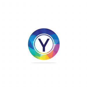 Y Letter colorful logo in the hexagonal. Polygonal letter Y	