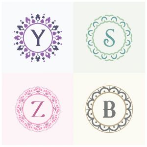 Cosmetics and beauty product brand letters S and B logo design. Y and Z vector letter mandala monogram.