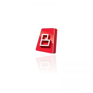 3d letter B logo design. B letter in box illustration.