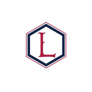 L Letter colorful logo in the hexagonal. Polygonal letter L	
