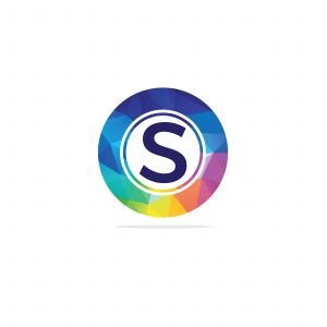 S Letter colorful logo in the hexagonal. Polygonal letter S	