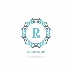 Beauty brand letter R vector icon. Luxury R letter logo. Vector illustration decorative and ornamental monogram.
