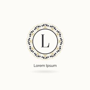 Golden letter L vector logo design. L letter mandala and ornamental logo. Cosmetic and beauty products icon.