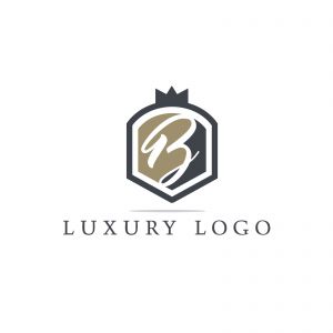 Luxury letter B monogram vector logo design. B letter in shield logo illustration. Safety and security icon.	