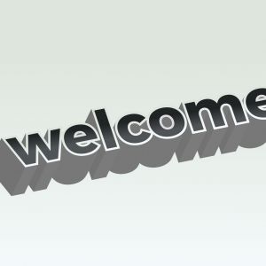 Welcome vector banner design. Silver metallic welcome vector.