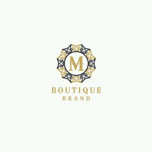  Cosmetic M letter logo design. Luxury hotel letter M vector monogram. high fashion brand icon.