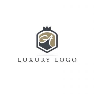Luxury letter A monogram vector logo design. A letter in shield logo illustration. Safety and security icon.	