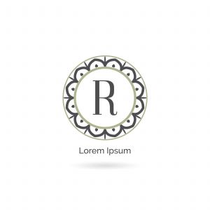Beauty brand letter R vector icon. Luxury R letter logo. Vector illustration decorative and ornamental monogram