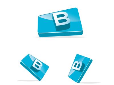  3d letter B logo design. B letter in box illustration.