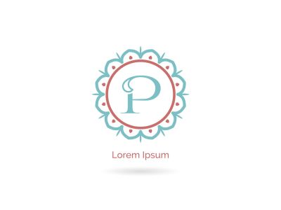 P letter logo design, luxury letter p vector monogram. Cosmetics and beauty brand illustration. decorative lace style circle icon