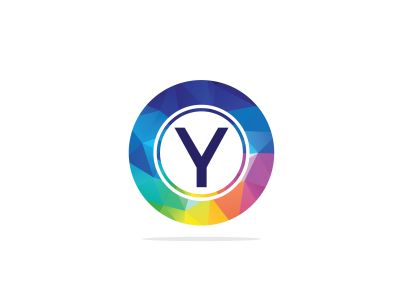 Y Letter colorful logo in the hexagonal. Polygonal letter Y	