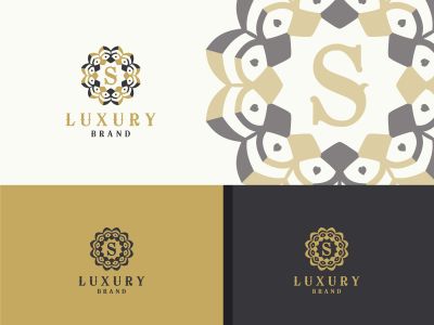  Luxury letter S monogram vector logo design. mandala and ornamental illustration. Cosmetics and beauty products icon.